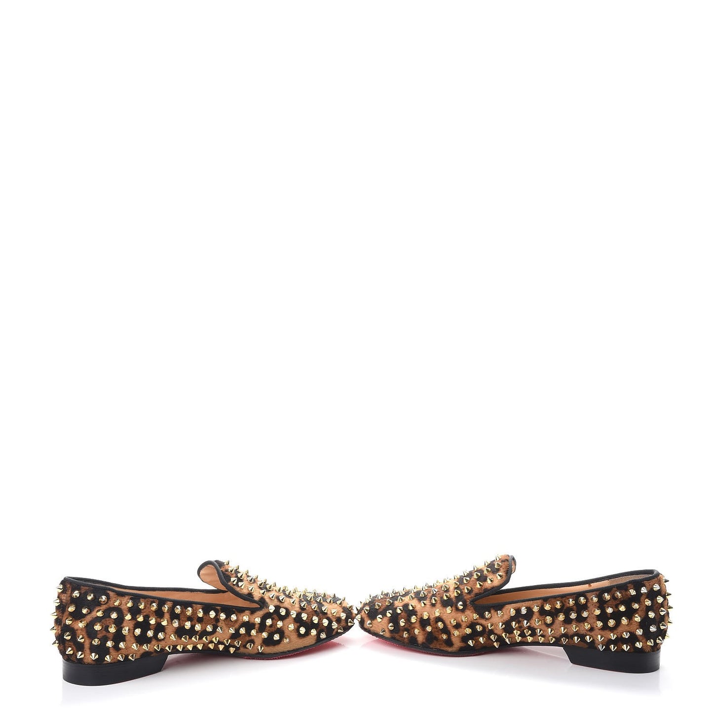 Leopard Print Pony Hair Rolling Spikes Luxor Loafers Flats 40