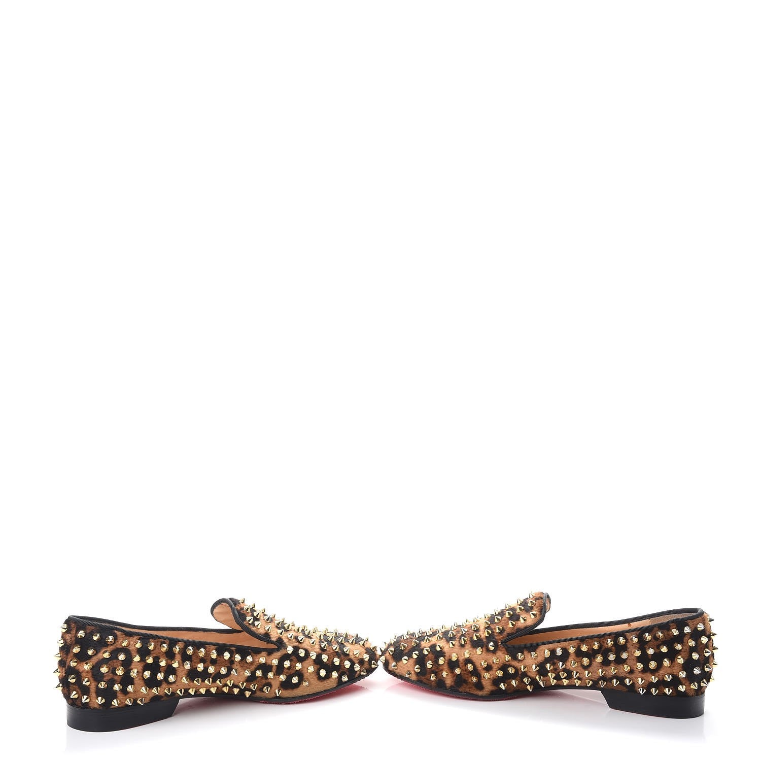 Christian Louboutin Leopard Print Pony Hair Rolling Spikes Luxor Loafers Flats 40 5 of 12
