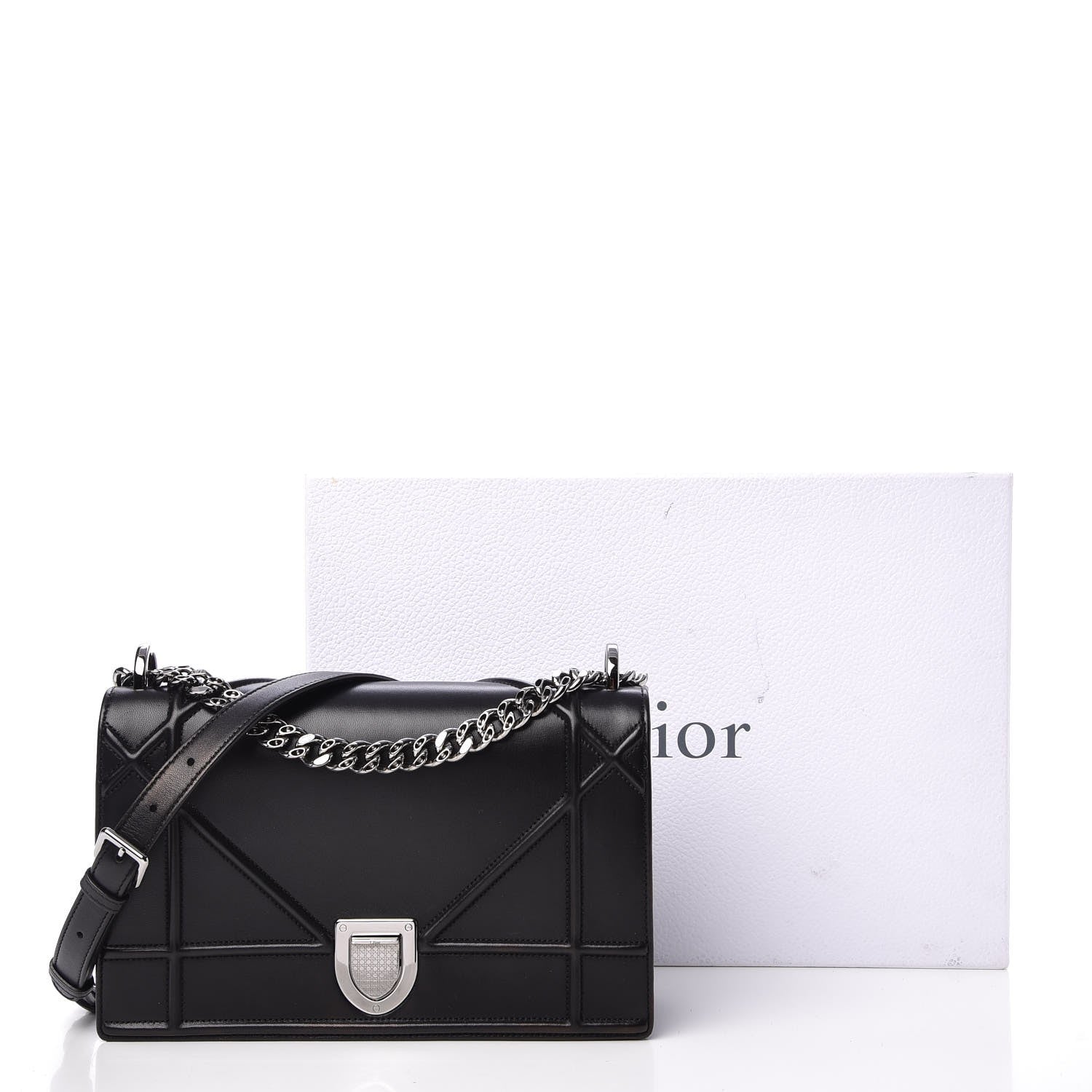 Christian Dior Lambskin Medium Diorama Flap Bag Black 8 of 8