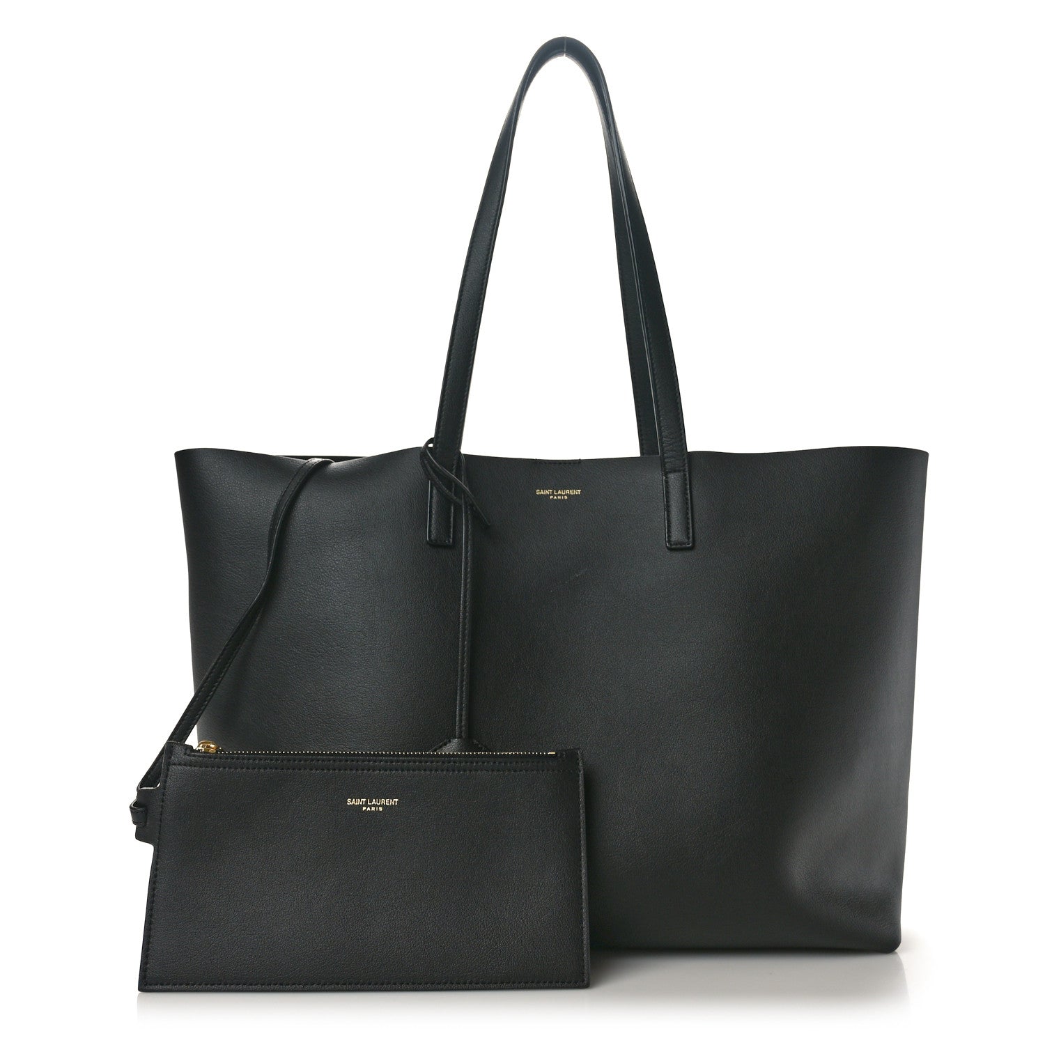 Saint Laurent Calfskin Large Shopping Tote Black 3 of 11