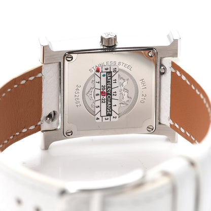 Hermes Stainless Steel Epsom 21mm Heure H Hour Quartz Watch Blanc 4 of 4