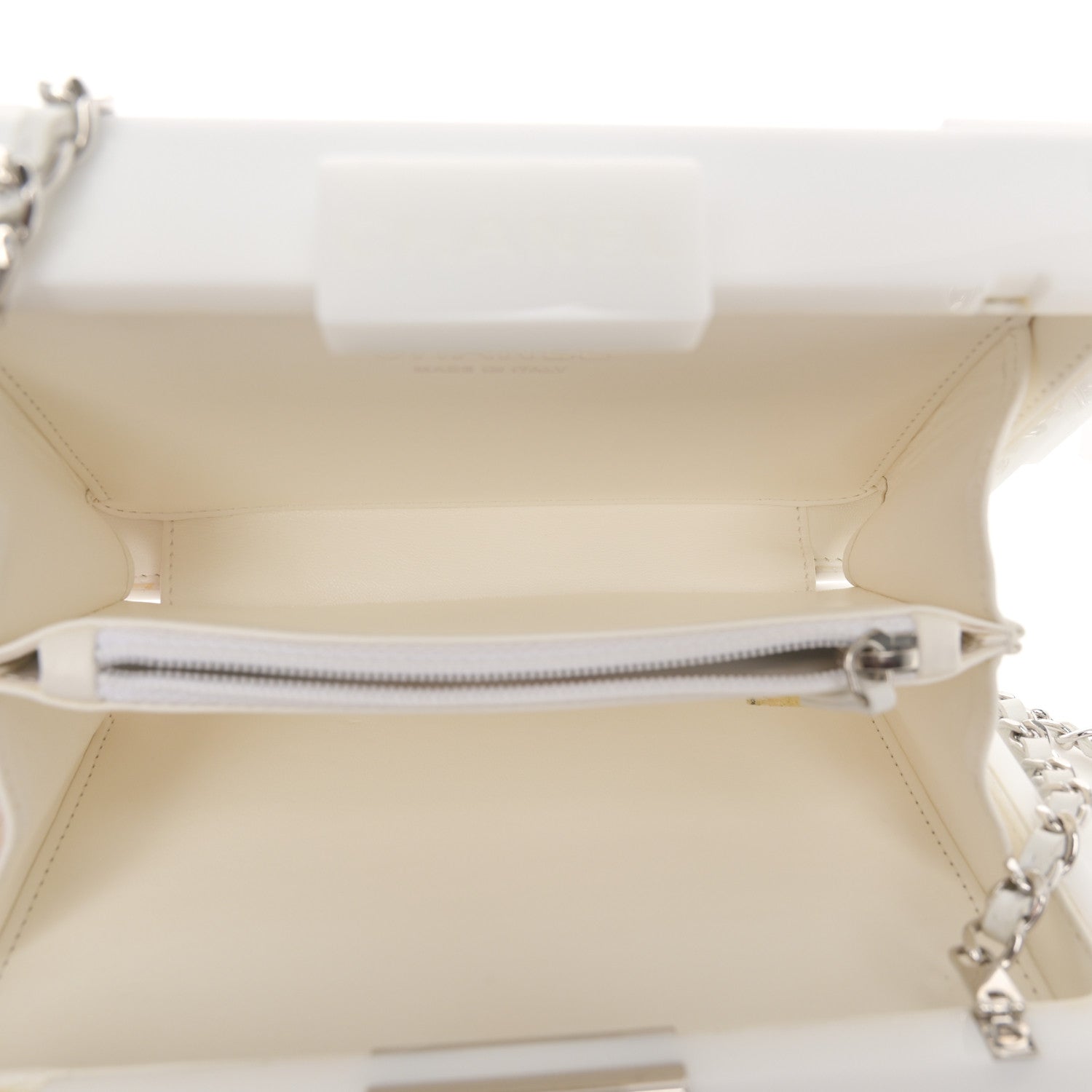 Chanel Plexiglass Crystal Lego Clutch White Black 9 of 26