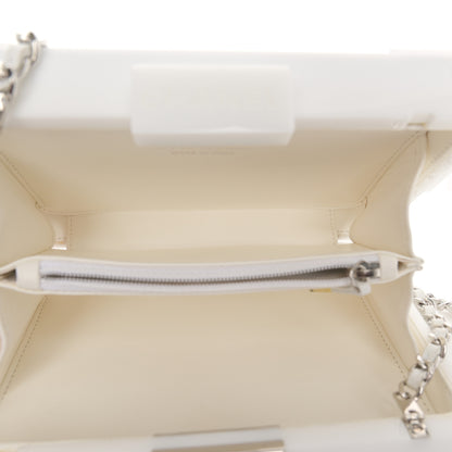 Chanel Plexiglass Crystal Lego Clutch White Black 9 of 26