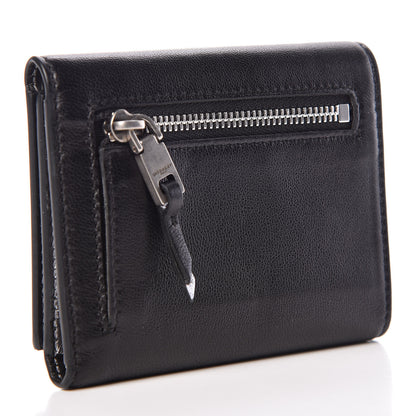 Givenchy Lambskin Logo Emblem Tri-Fold Wallet Black 3 of 9