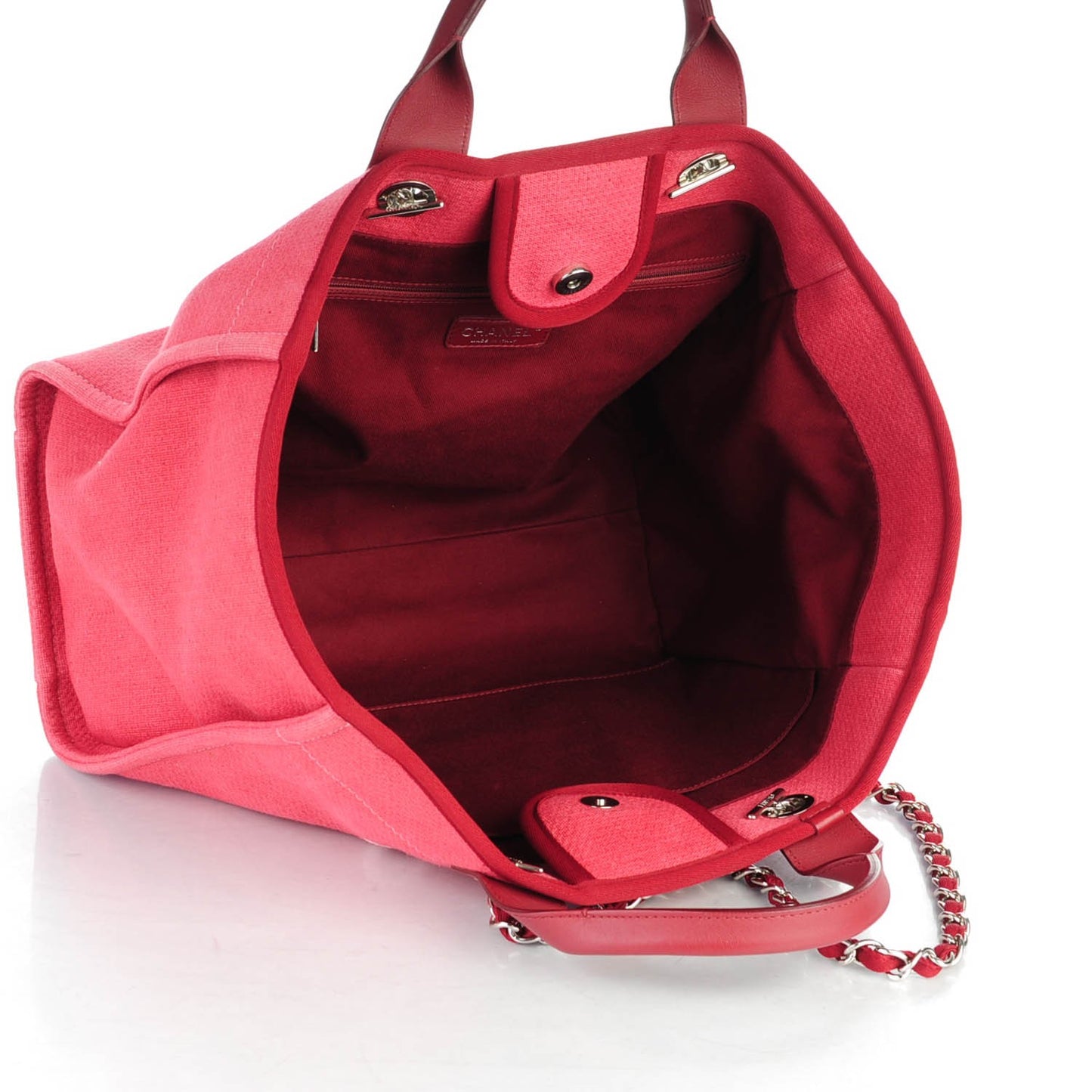 Canvas Large Deauville Tote Red