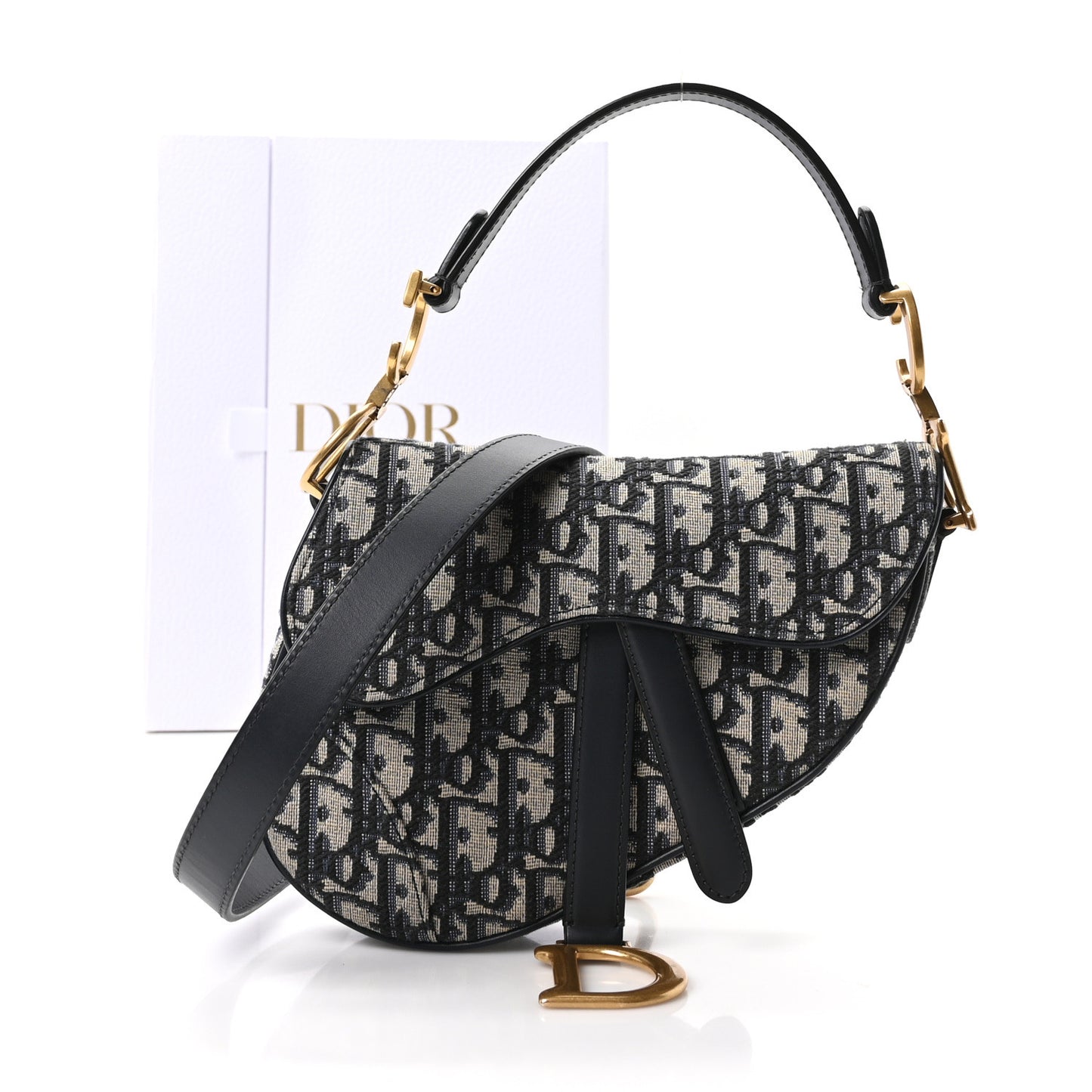 Oblique Mini Saddle Bag With Strap Blue