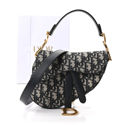 Christian Dior Oblique Mini Saddle Bag With Strap Blue 11 of 11