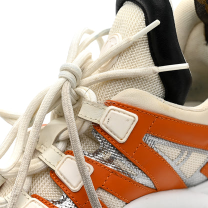 Louis Vuitton Calfskin Technical Nylon LV Archlight Sneaker 38.5 White Orange 11 of 12