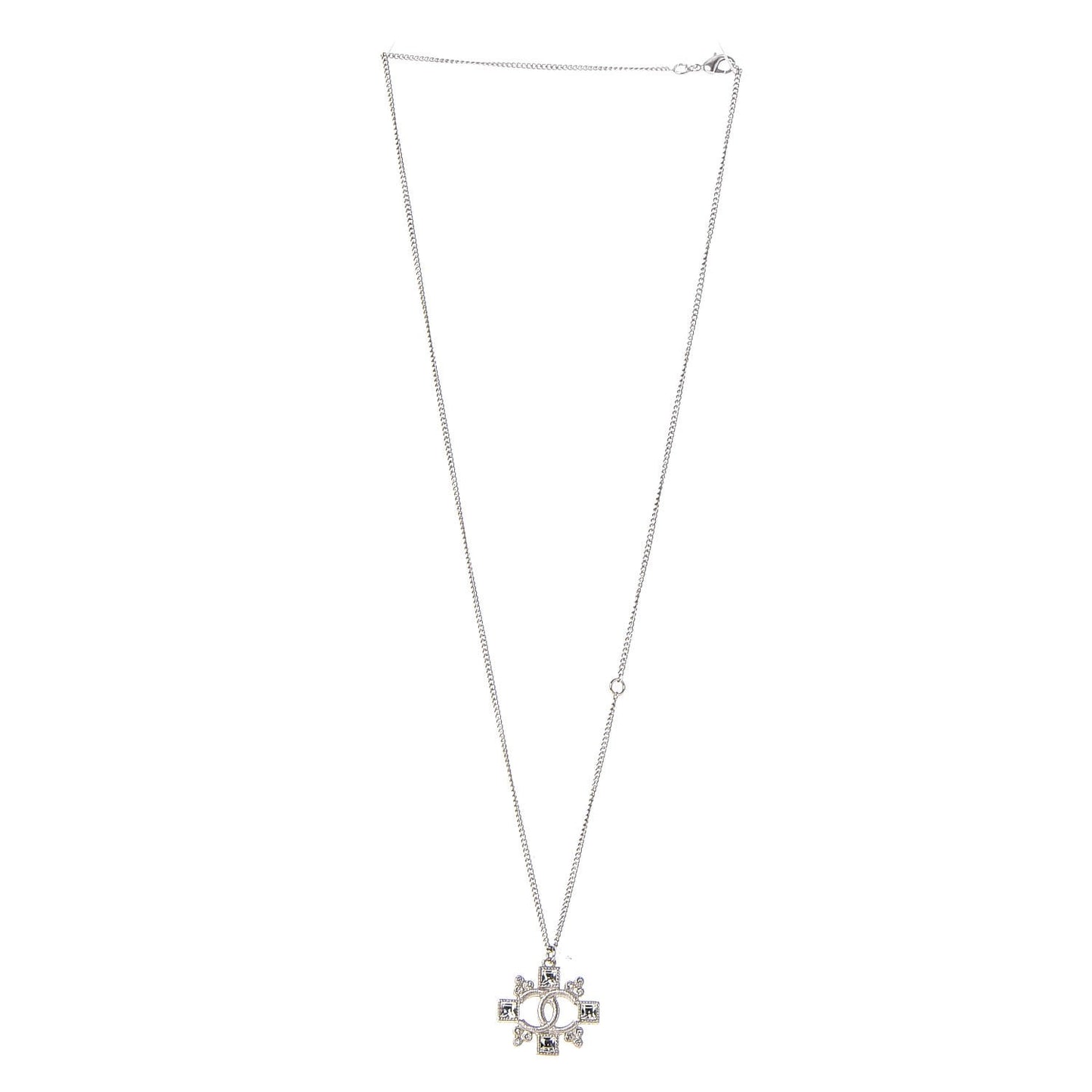 Crystal CC Necklace Silver