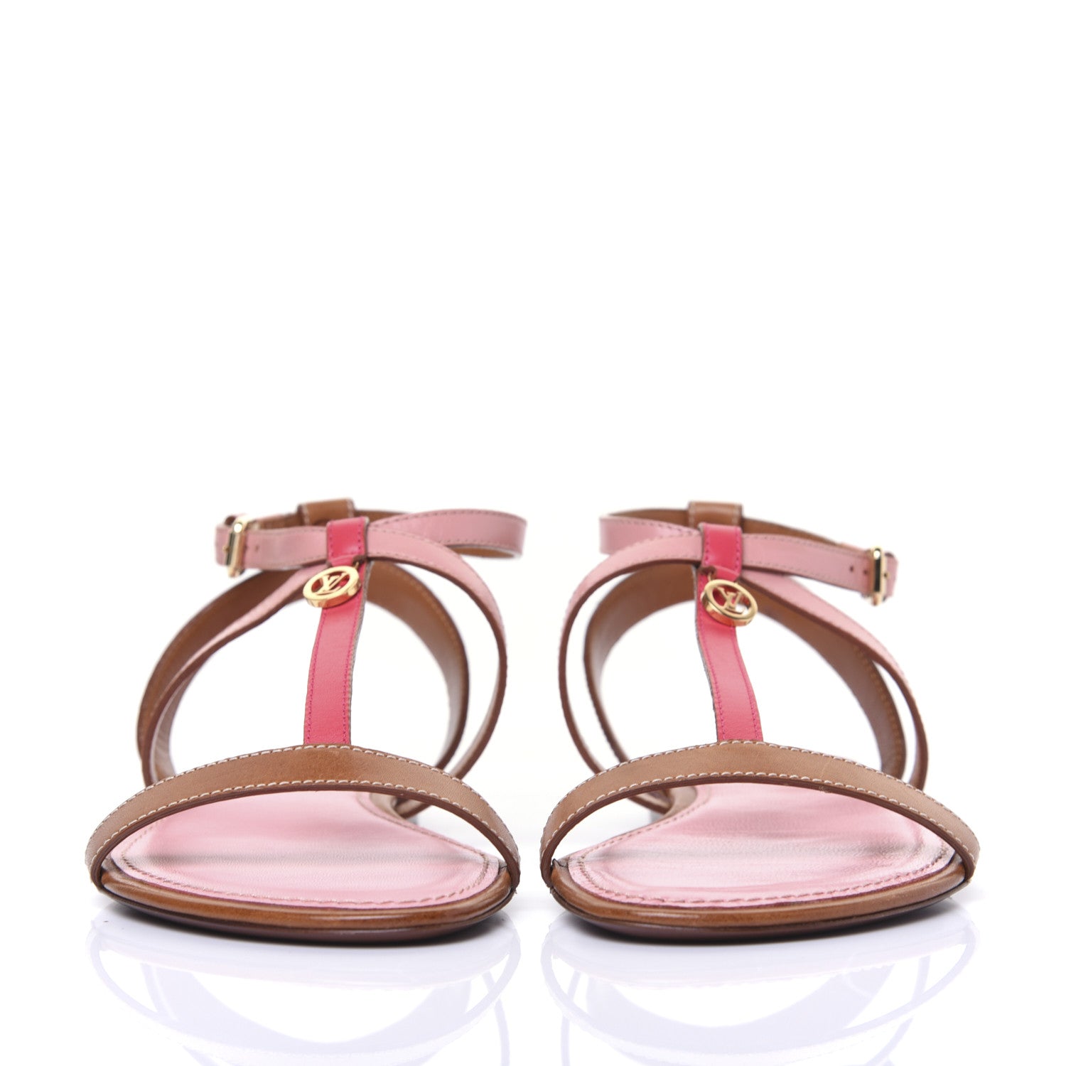 Louis Vuitton Calfskin Farenheit Flat Sandals 37 Pink 3 of 12