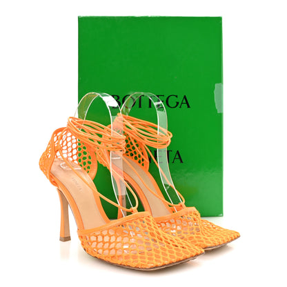 Bottega Veneta Mesh Nappa Stretch Ankle Tie 90mm Sandals 39.5 Tangerine 8 of 9