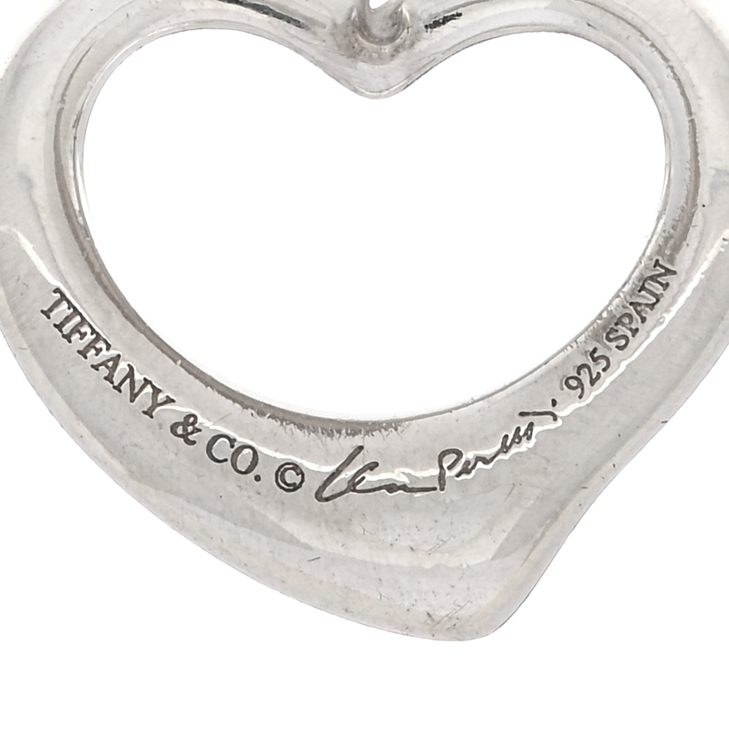 Sterling Silver 16mm Elsa Peretti Open Heart Earrings