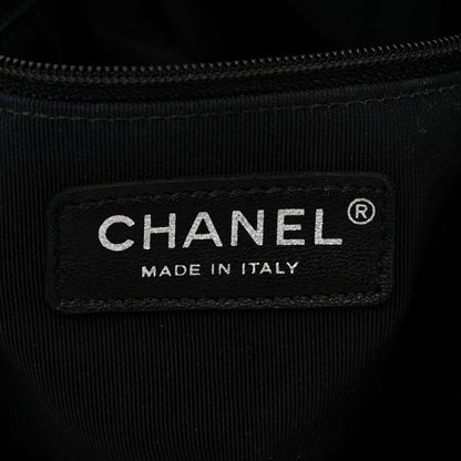 Chanel Calfskin Chevron Large Urban Spirit Drawstring Bag Black 6 of 10