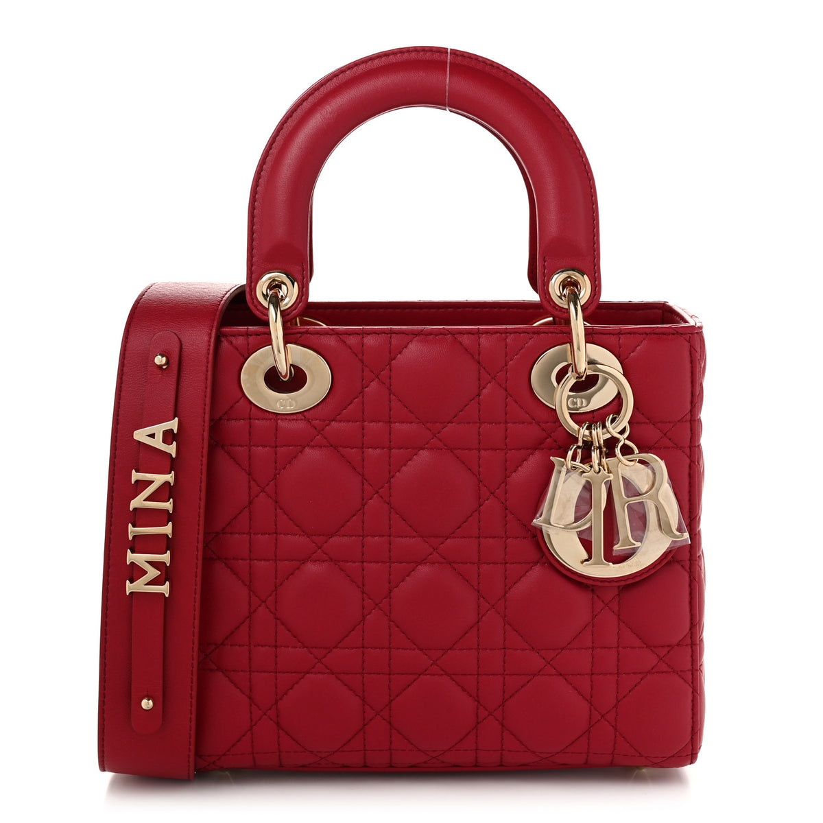 Lambskin Cannage Small My ABCDior Lady Dior Red