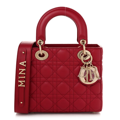 Christian Dior Lambskin Cannage Small My ABCDior Lady Dior Red 1 of 10