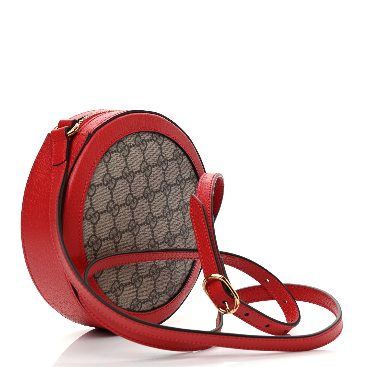 Gucci GG Supreme Monogram Apple Mini Ophidia Round Lobster Red 3 of 9