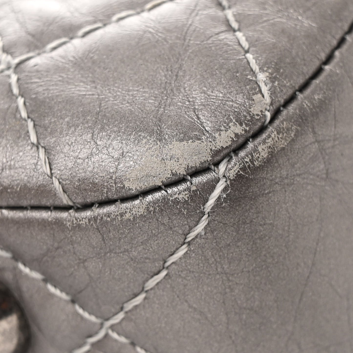Metallic Aged Calfskin Reissue 2.55 Tote Silver