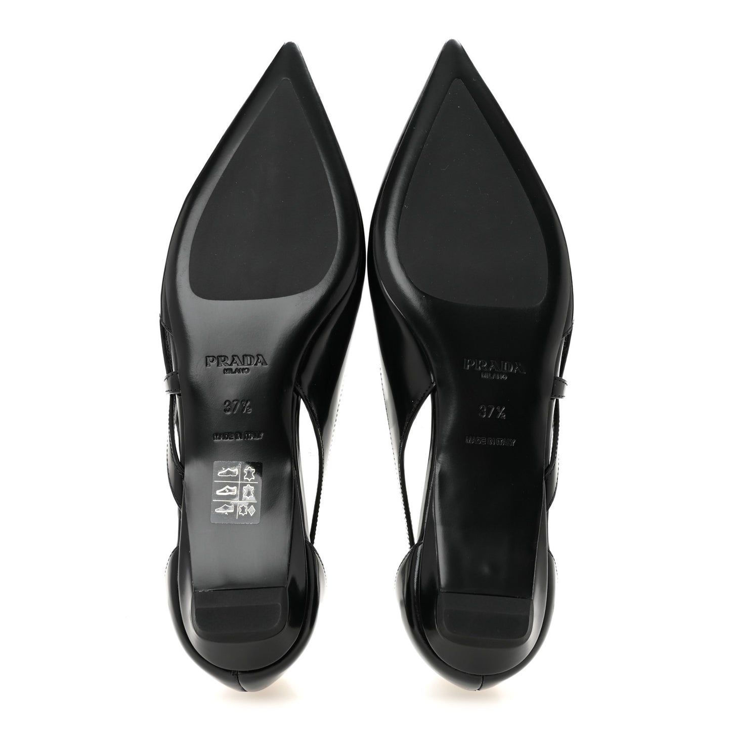 Spazzolato Cut Out Ballerina Flats 37.5 Black