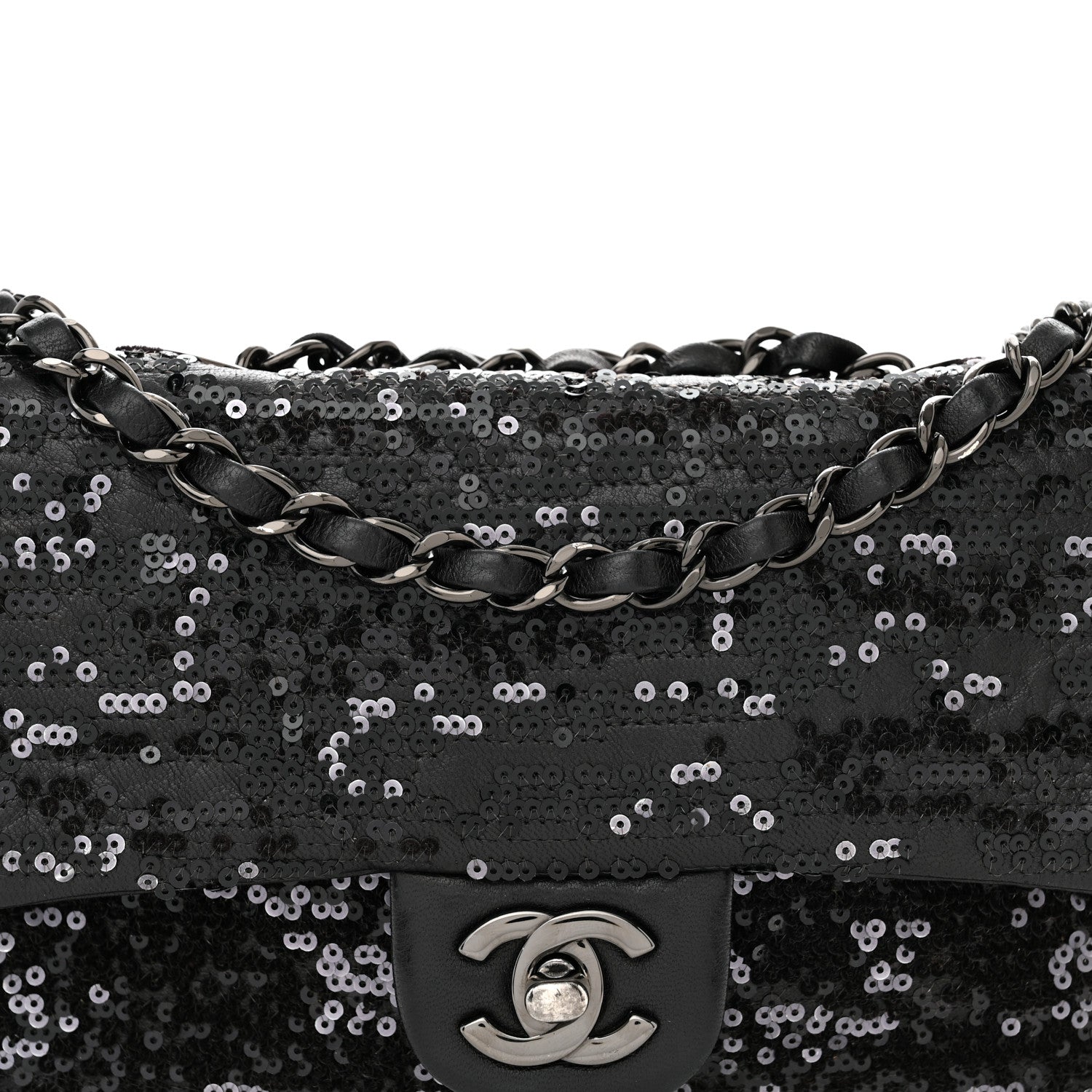 Chanel Sequin Lambskin Mini Moonlight on Water Flap Black 8 of 10