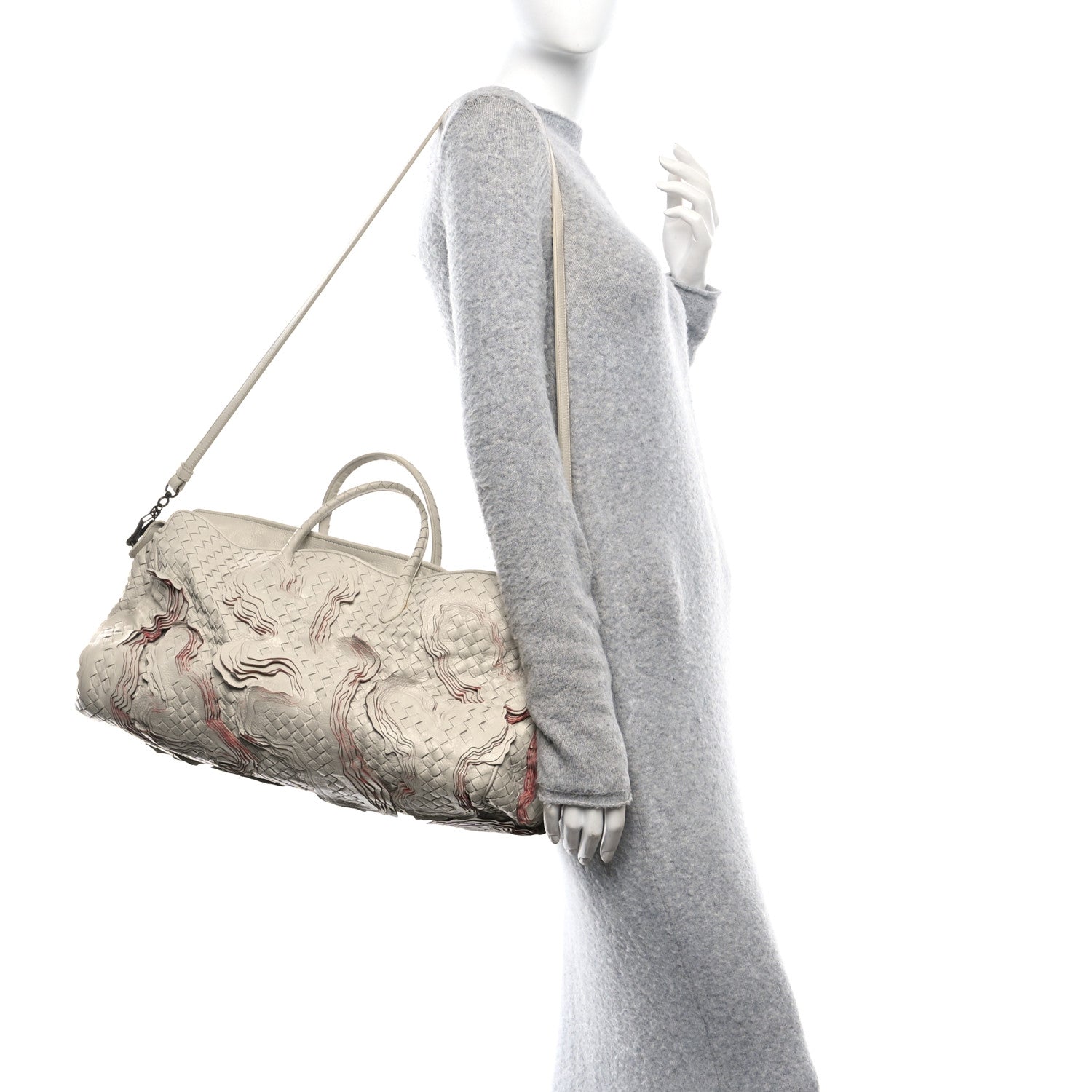 Bottega Veneta Nappa Intrecciato Embroidered Trim Tote Marmo 2 of 12