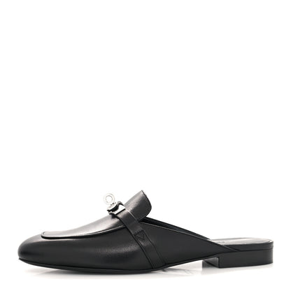 Hermes Goatskin Oz Mules 38 Black 1 of 8