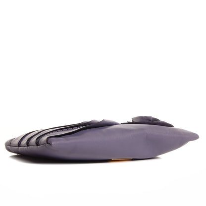 Valentino Garavani Nappa Leather Draped Rose Wristlet Purple 4 of 9