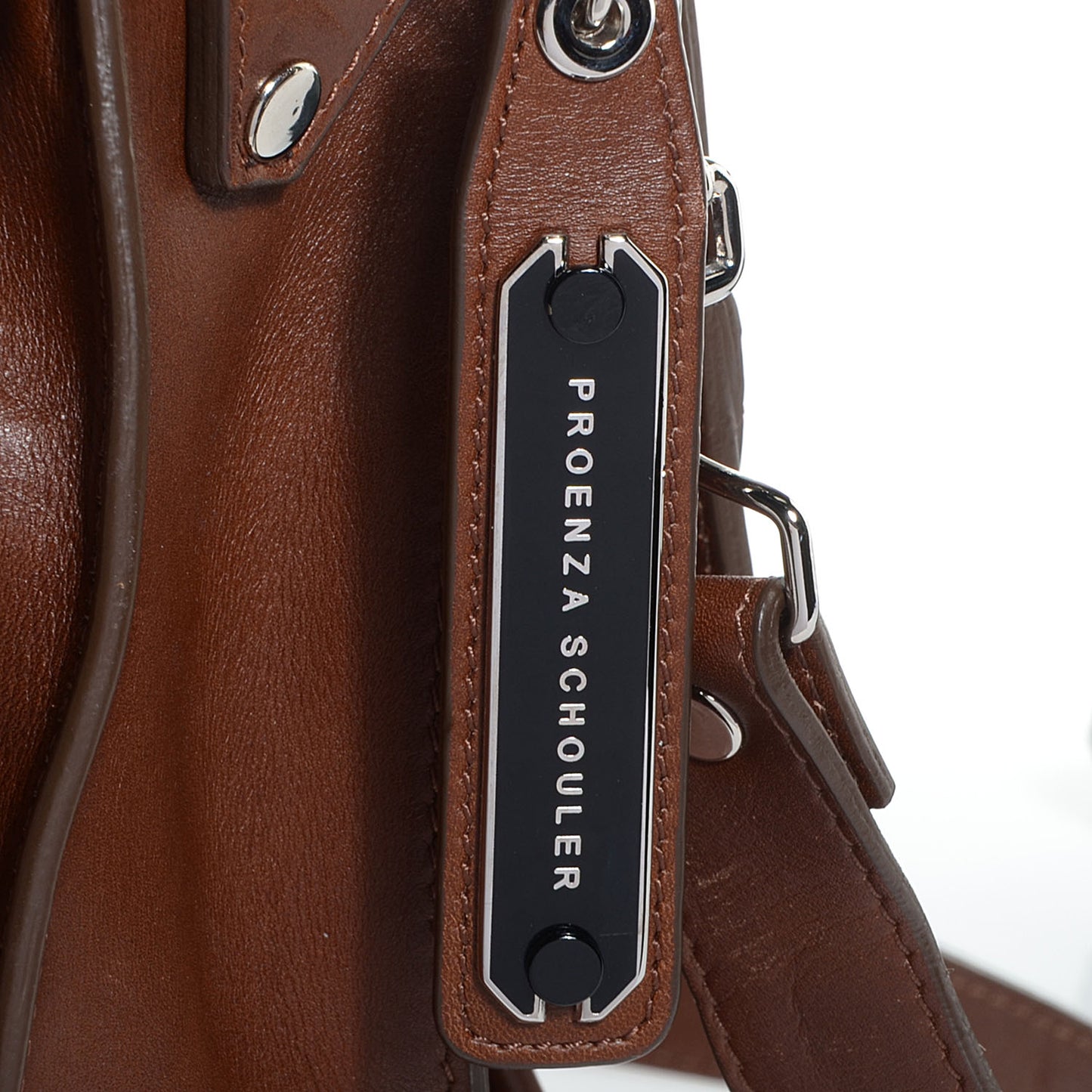 Calf Hair Leather PS1 Large Satchel Chocolate