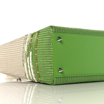 Christian Dior Raffia Medium Lady Dior White Green 5 of 11