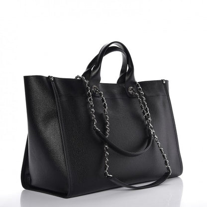 Chanel Caviar Extra Large Studded Deauville Tote Black 3 of 9