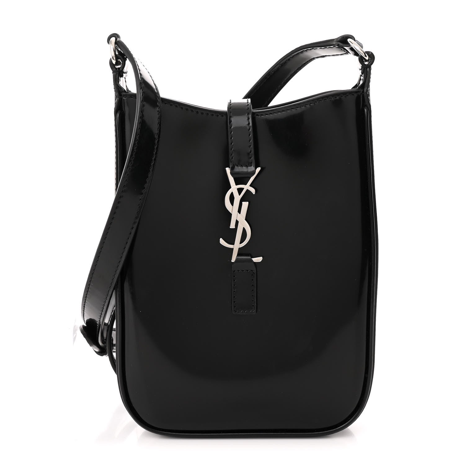 Saint Laurent Patent Calfskin Mini Le 5 A 7 Vertical Hobo Black 1 of 10