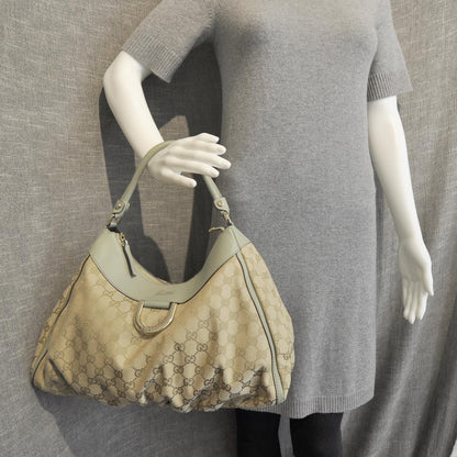 Gucci Monogram Large D Gold Hobo Mint Green 3 of 10