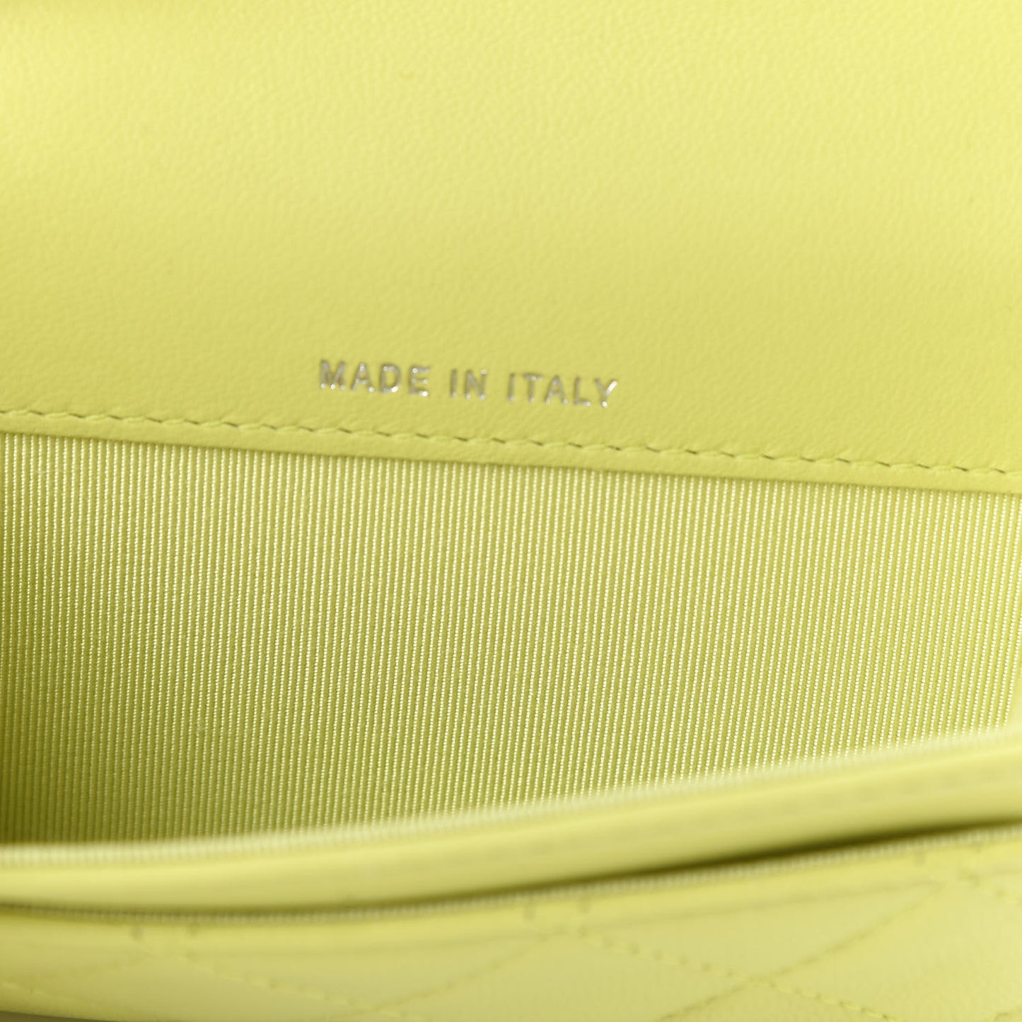 Lambskin Quilted Flap Card Holder Yellow