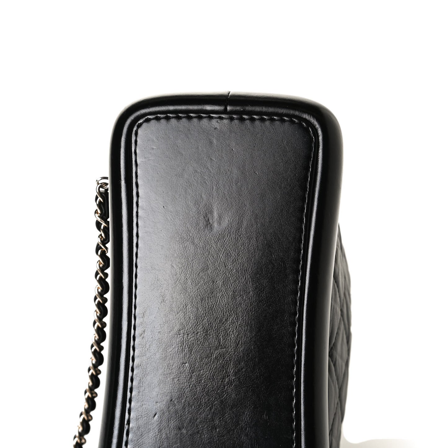 Aged Calfskin Quilted Small Gabrielle Backpack Black