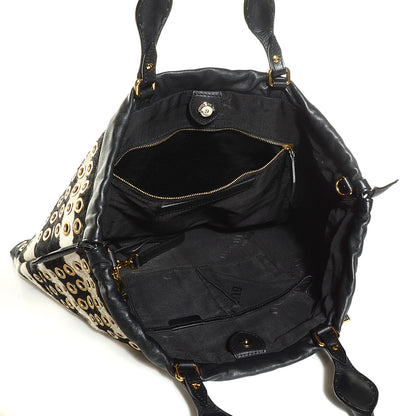 Burberry Calf Hair Zebra Print Grommet Big Crush Tote Black 5 of 13