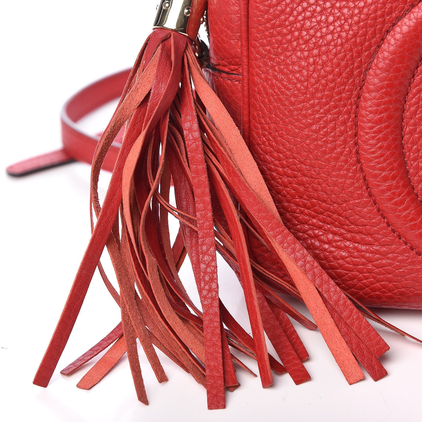 Pebbled Calfskin Small Soho Disco Bag Tabasco Red