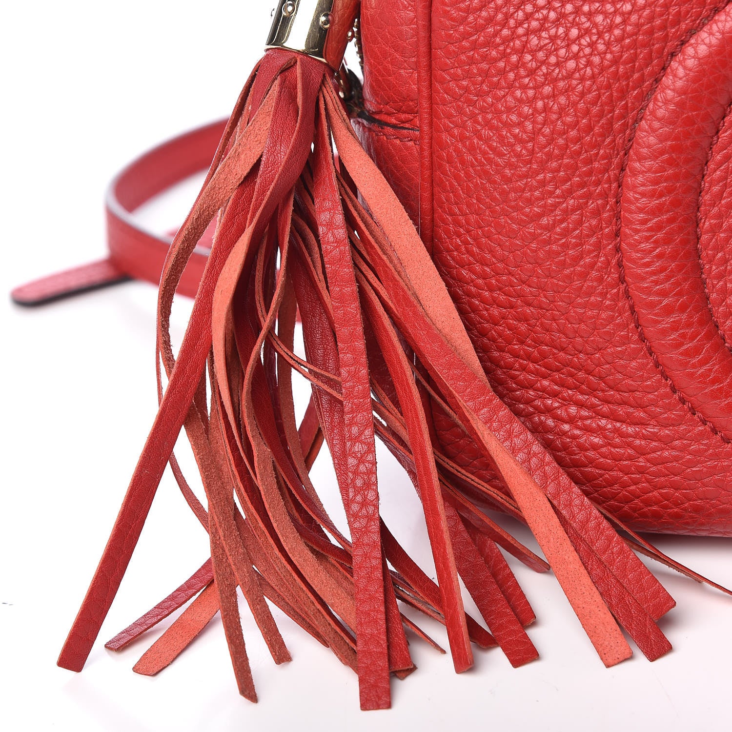 Gucci Pebbled Calfskin Small Soho Disco Bag Tabasco Red 12 of 16