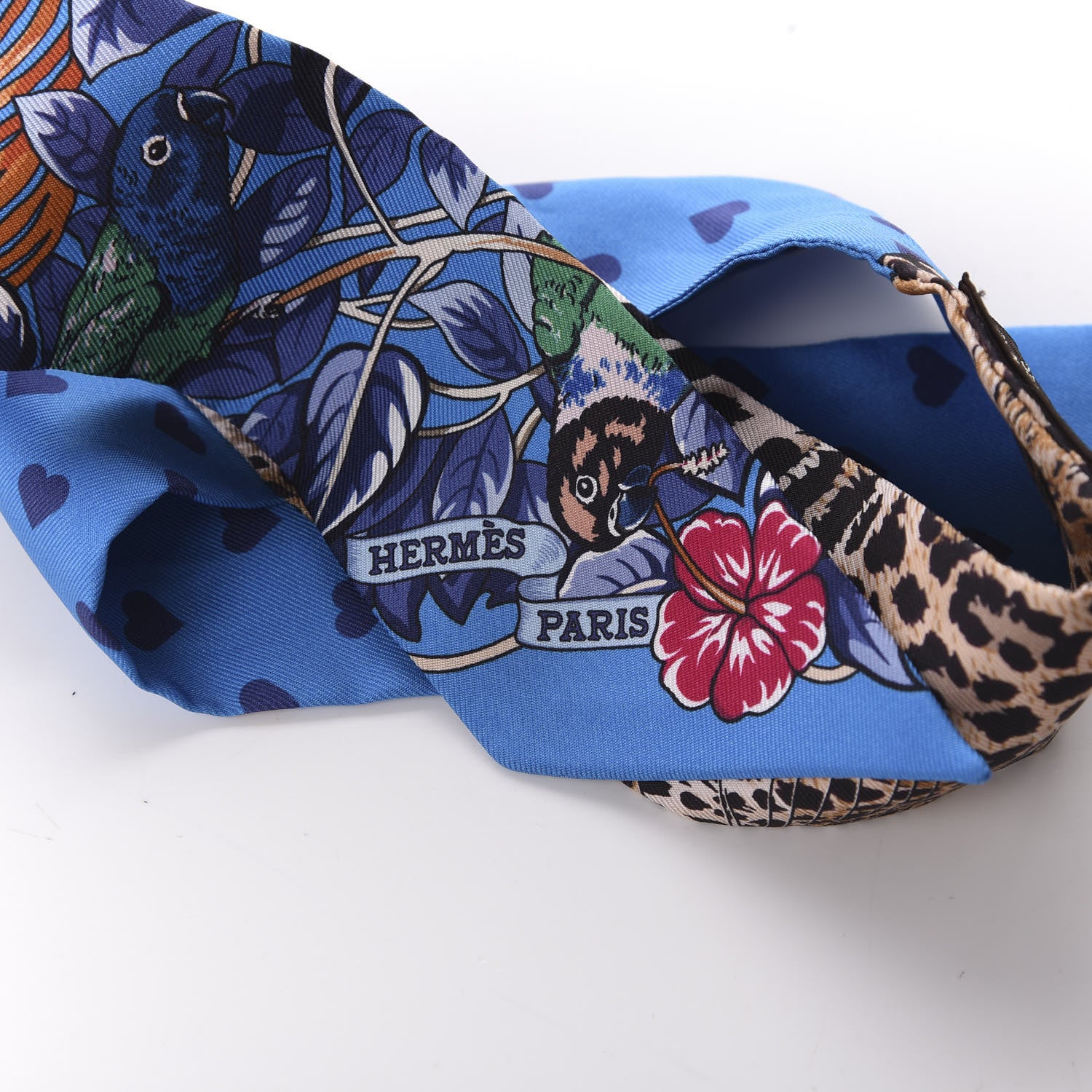 Hermes Silk Jungle Love Love Twilly Bleu Gitane Gris Bleuete 3 of 5