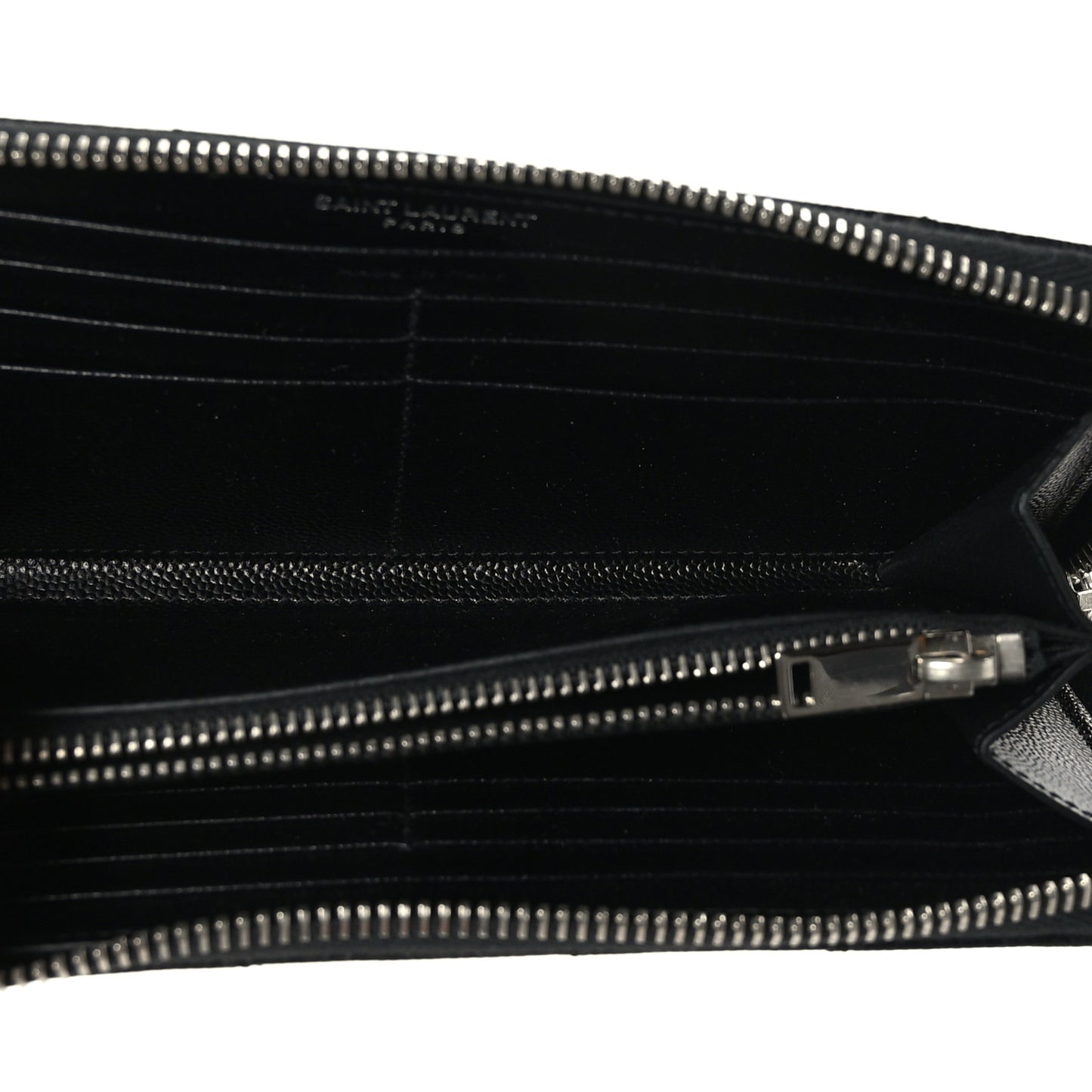 Grain De Poudre Matelasse Chevron Monogram Zip Around Wallet Black