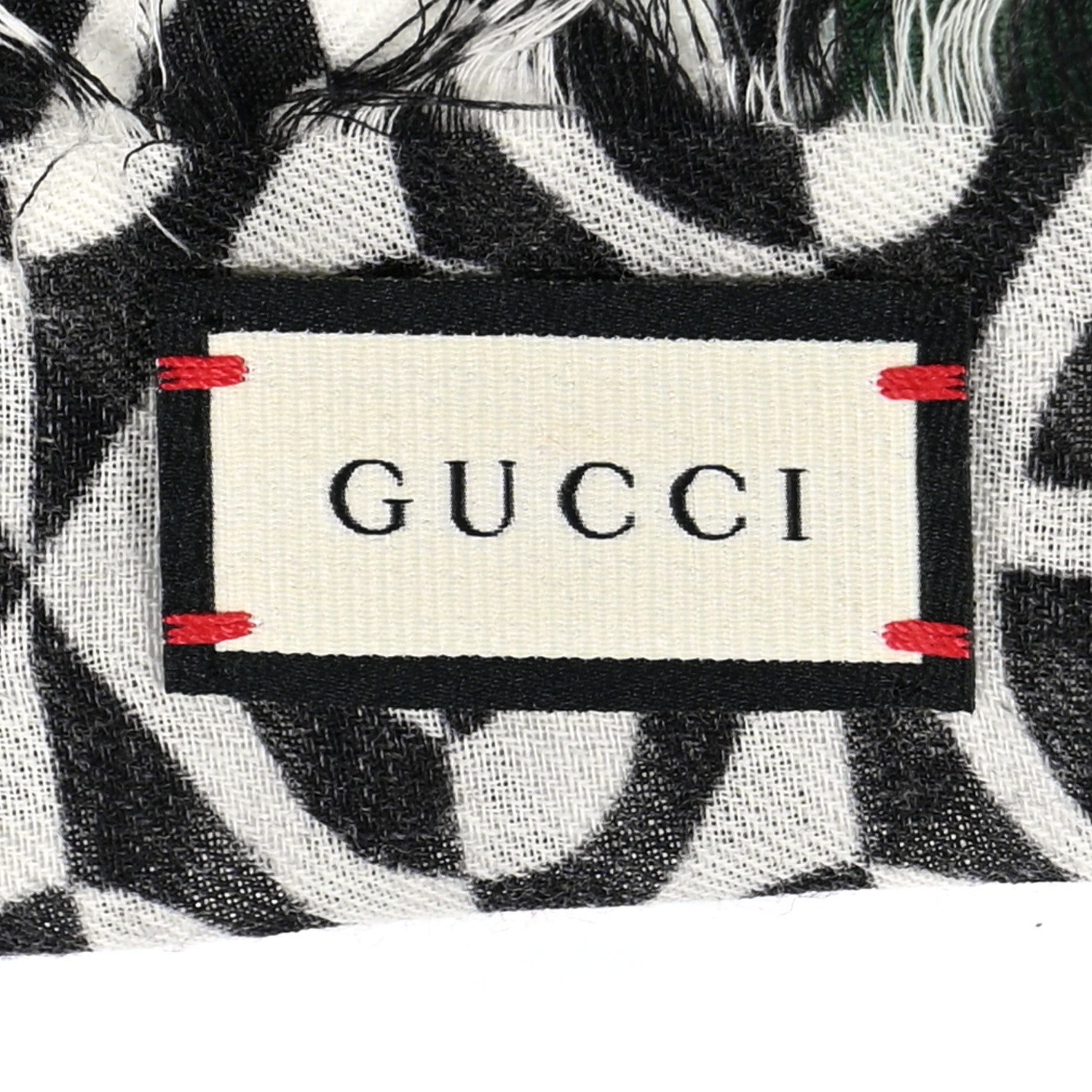 Gucci Silk Rhombus Flora Scarf Black Multicolor 3 of 8