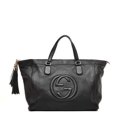 Gucci Pebbled Calfskin Large Soho Top Handle Bag Black 1 of 10