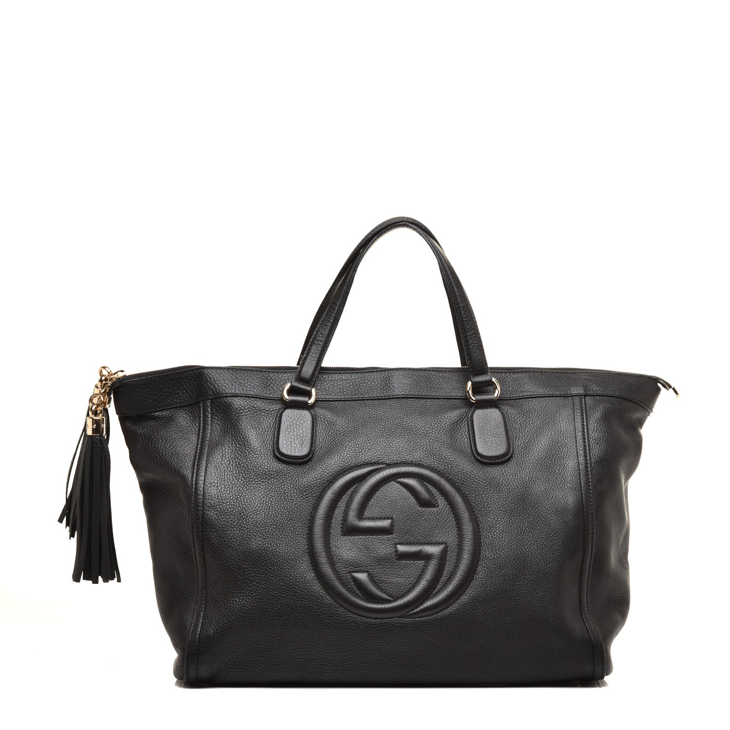 Gucci Pebbled Calfskin Large Soho Top Handle Bag Black 1 of 10