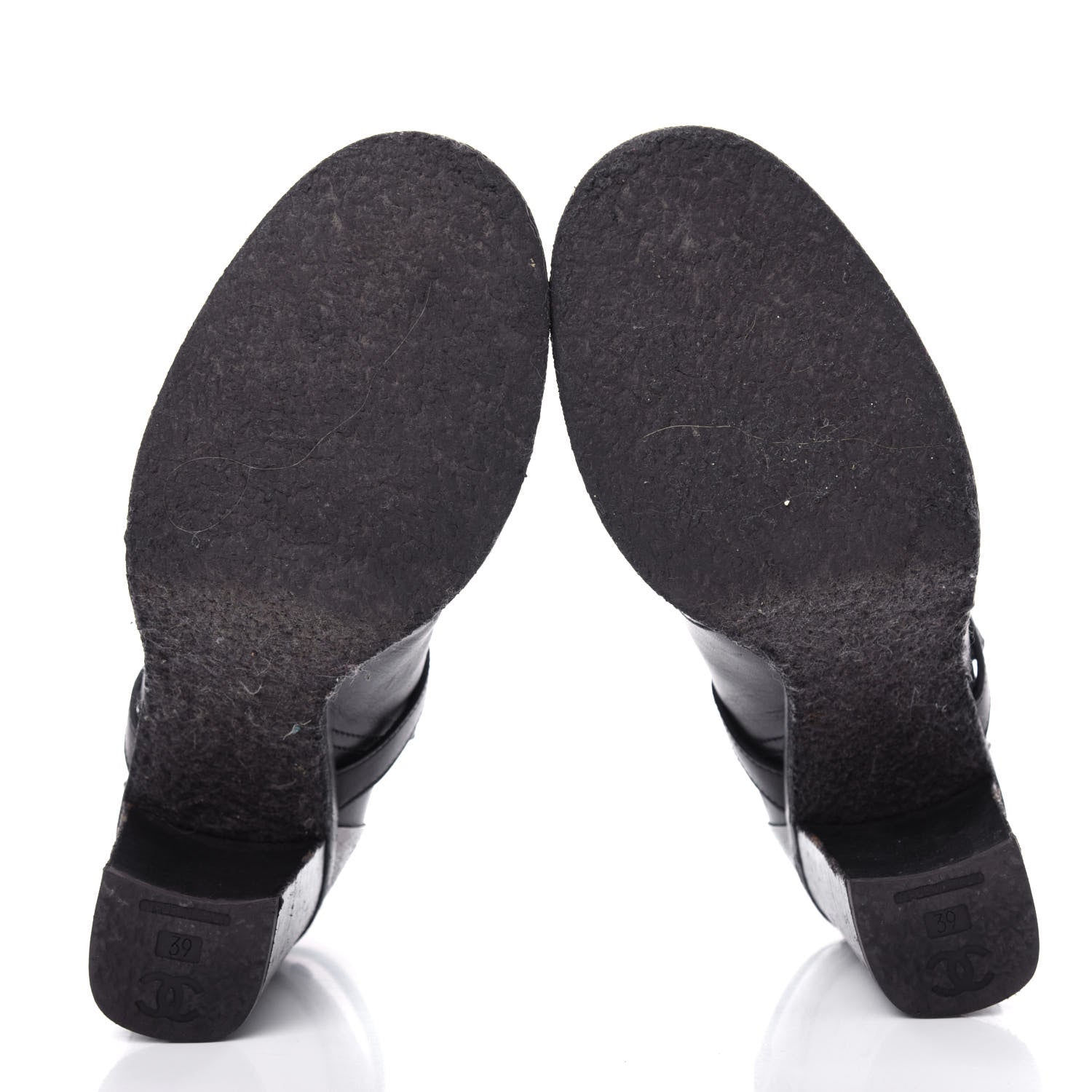 Chanel Lambskin CC Buckle Short Boots 39 Black 6 of 11