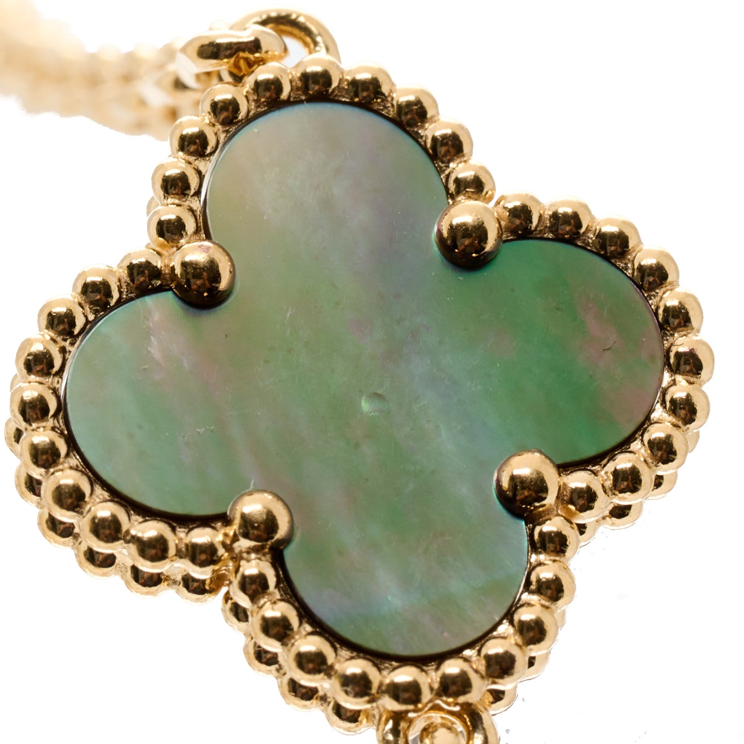 18K Yellow Gold Onyx Mother of Pearl 16 Motifs Magic Alhambra Necklace