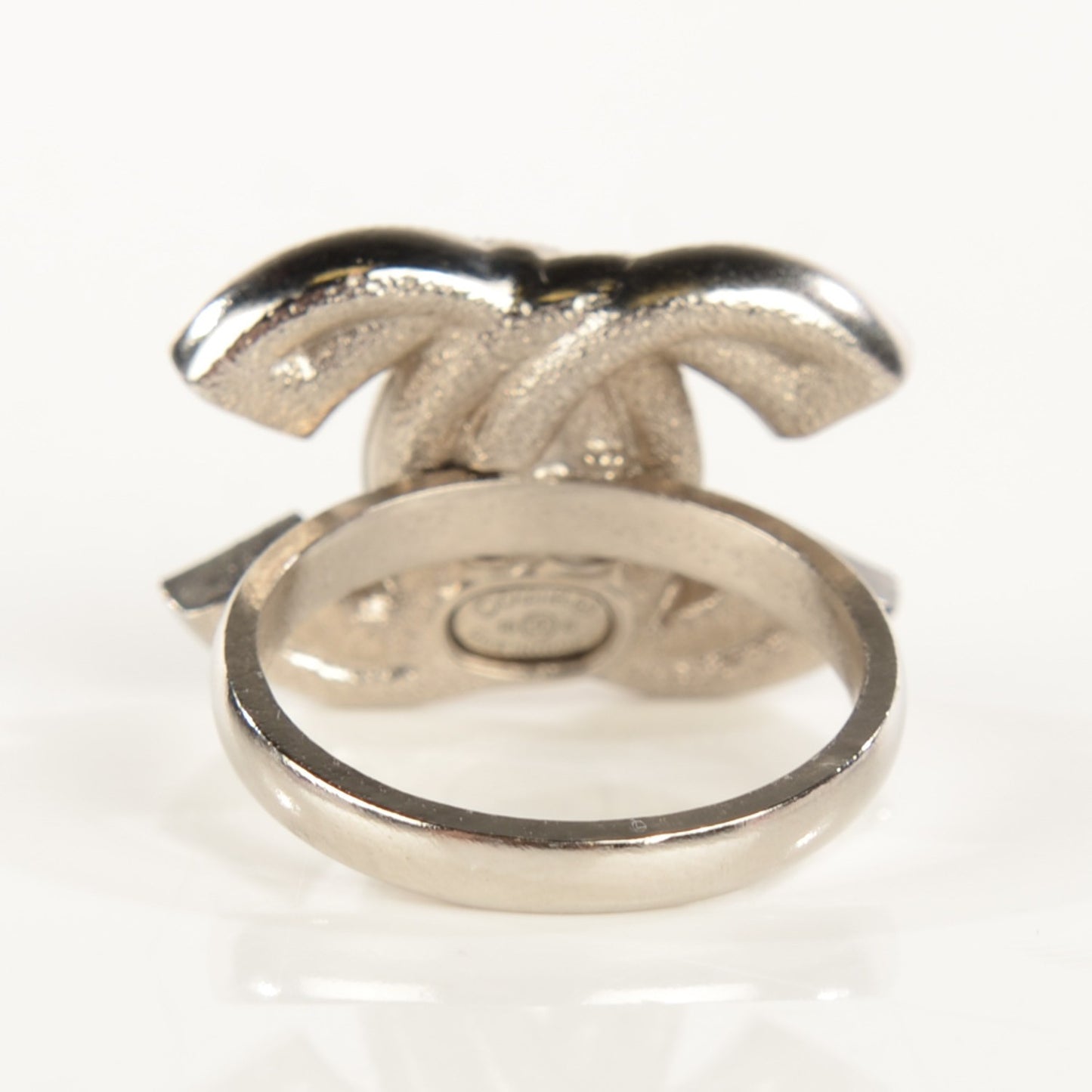 Crystal Double CC Ring 6.25 Light Gold