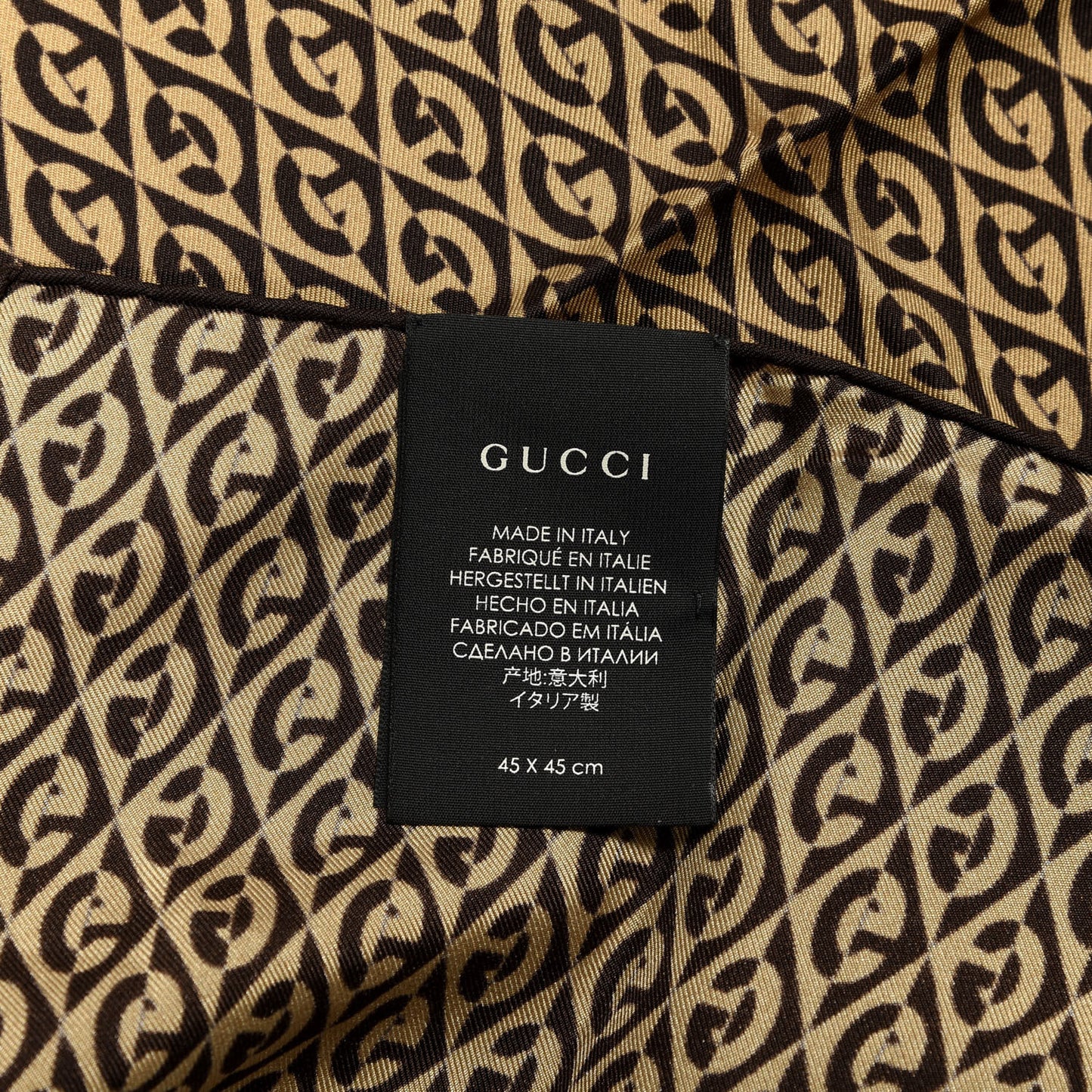 Silk G Rhombus Scarf Beige Brown
