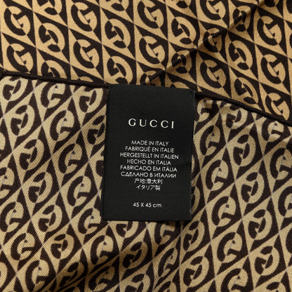 Gucci Silk G Rhombus Scarf Beige Brown 3 of 3