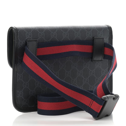 Gucci GG Supreme Monogram Web Slim Belt Bag Black Grey 3 of 12