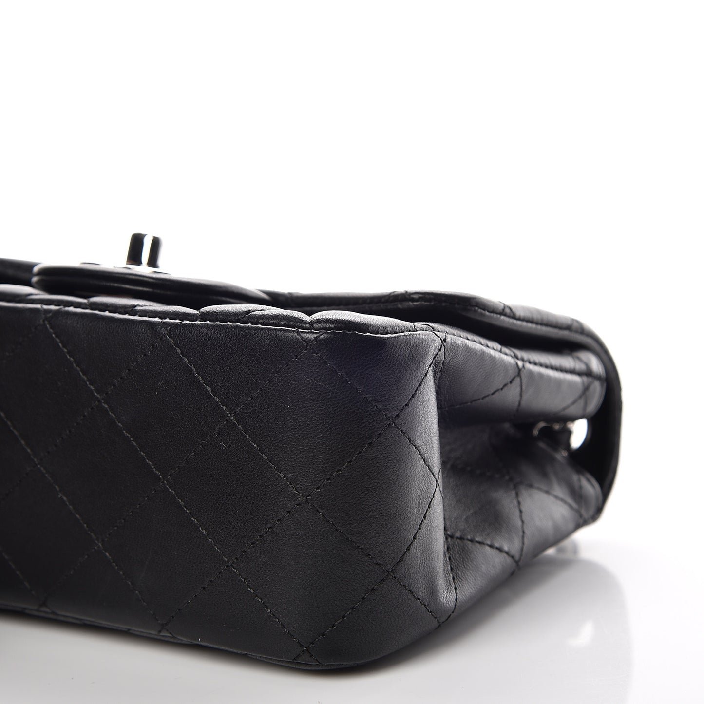 Lambskin Quilted Mini Square Flap Black