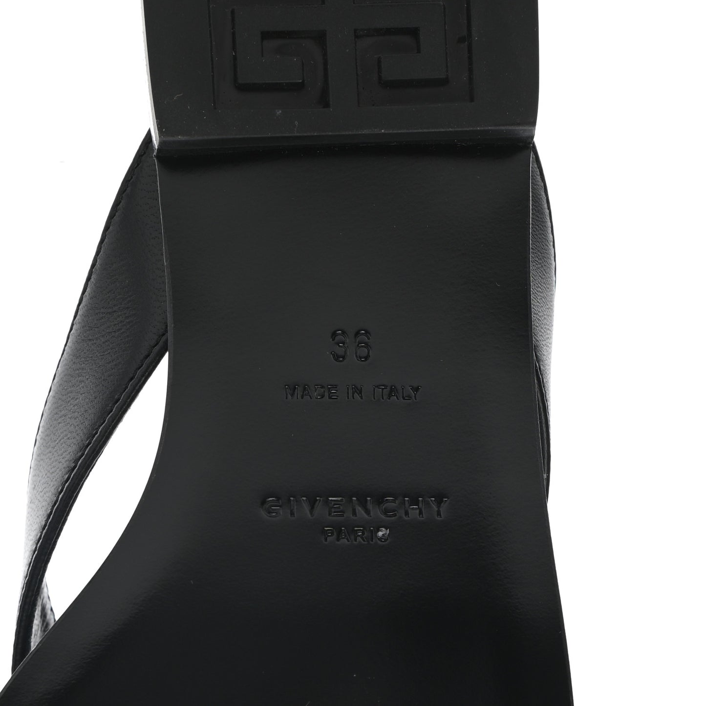 Calfskin G Chain Sandals 36 Black