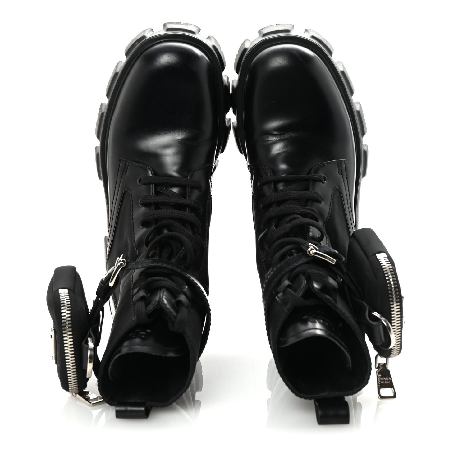 Spazzolato Rois Nylon Metal Triangle Logo Monolith Pouch Pocket 55mm Boots 38 Black